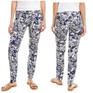 J MCLAUGHLIN MASIE PANTS 6 PULL ON CROPPED MONKEY BOTANICAL COASTAL GRANDMA CHIC